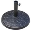 Round Decorative Cast Stone Umbrella Holder Base, 27 lbs, Universal Coupler
