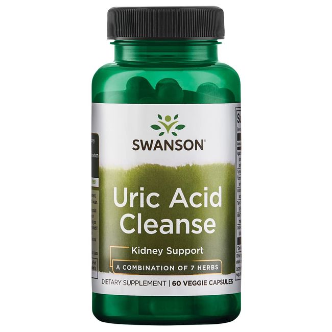 Swanson Uric Acid Cleanse - Natural Supplement Promoting Kidney Support - Features a Powerful Combination of 7 Herbs - (60 Veggie Capsules)