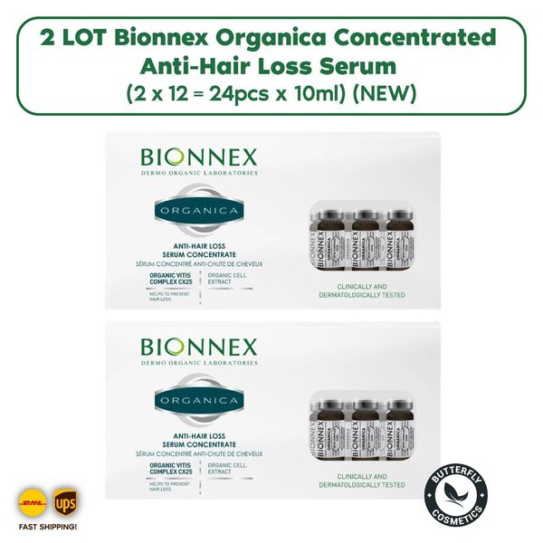 2 LOT Bionnex Organica Concentrated Anti-Hair Loss Serum (24pcs х 10ml) (NEW)