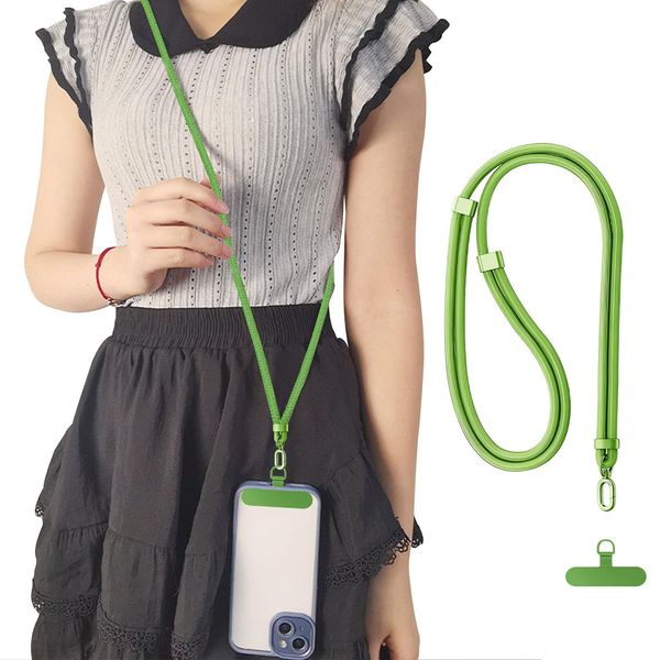 TZ-GSPTLV Smartphone Strap, Shoulder Strap, Adjustable Length, Tag Patch, Neck Strap, Compatible with All Smartphones, iPhones, Android Models, Multi-Purpose, Durable, Lost and Fall Prevention