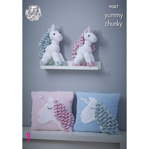 King Cole Unicorn and Cushion Knitting Pattern (Leaflet) 9087