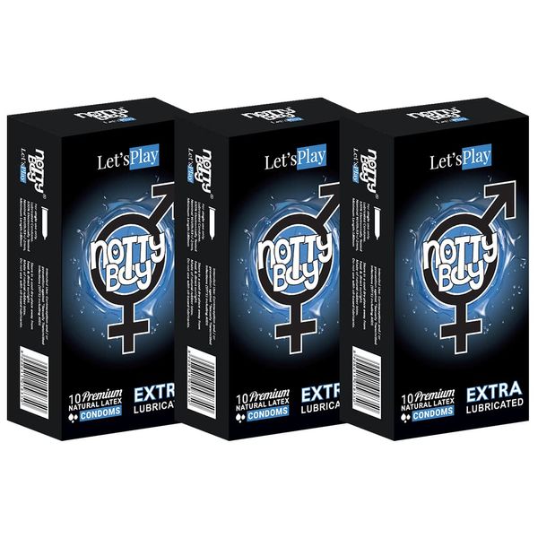 NottyBoy Extra Lubricated Condoms (with 40% More Lubrication) For Extra Smooth Experience (Pack of 30)