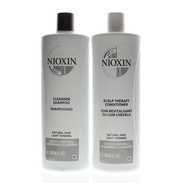 Nioxin System 1 Cleanser + Scalp Therapy 33.8Oz/Liter DUO (New Packaging)