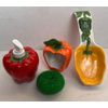 Bell Pepper countertop Set - Soap Dispenser, Scouring Pad Holder & Spoon rest