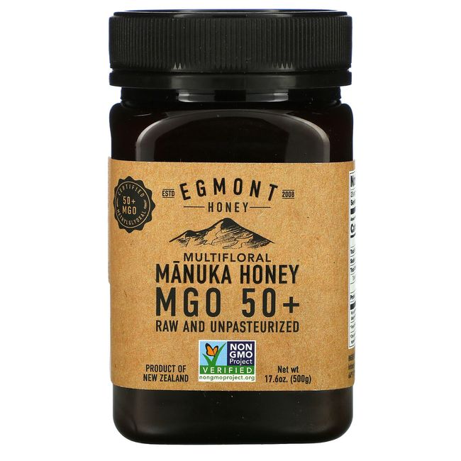 Multifloral Manuka Honey, Raw And Unpasteurized, MGO 50+, 17.6 oz (500 g)