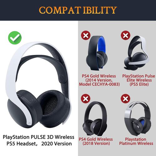 SOULWIT Cooling-Gel Replacement Earpads Cushions for Sony PlayStation 5 Pulse PS5 3D Wireless Headset, Ear Pads Cushions with Noise Isolation Foam - Purple Black