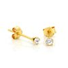 9ct Gold 2mm Round Aquamarine Crystal Stud Earrings