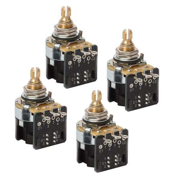 CTS Push-Pull Pots, DPDT, Split Shaft, 250K-ohm (CTS #450S 3908) - 4 Pack