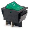 Heschen Rocker Switch ON-OFF DPST 4 Terminals Green Light 16A 250VAC 5Pack