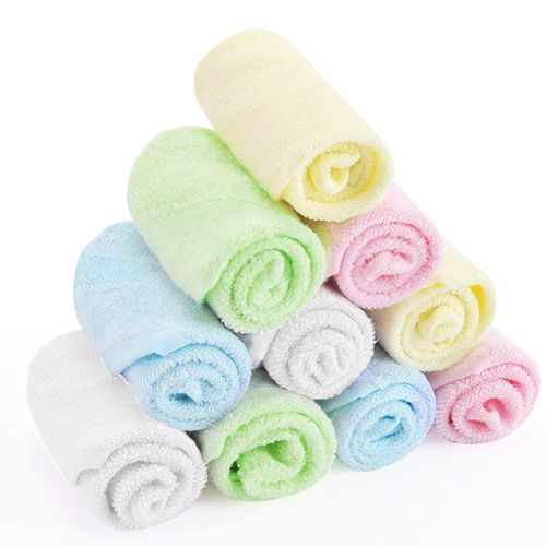 Yoofoss 10 Pack Bamboo Face Cloths Baby Wash Cloths Towel Set for Bathroom-Hotel-Spa-Kitchen Multi-Purpose Face Towels Fingertip Towels & WashCloths 25x25cm