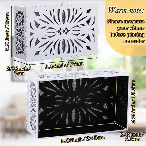 Saillong Doorbell Cover Box Only, Door Bell Cover for Wall Inside, Decorative Door Bell Chime Box, 3 Colors of Doorbell Chime Cover Available, Fits Most of Doorbell Chime, Easy to Install(White)