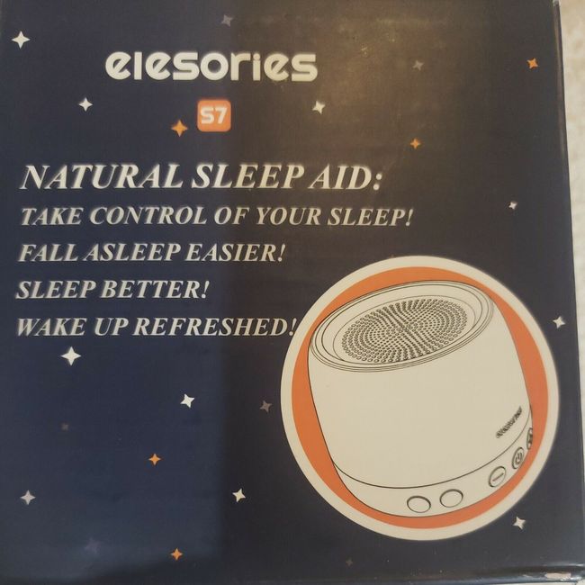 Elesories White Noise Sound Machine Sleep Therapy Plays Four Soothing Sounds USB