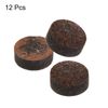 PATIKIL 12 mm 12 Pack Pool Cue Tip Pool Stick Replacement Tip Snooker Cue Tips for Billiard Cue Brown