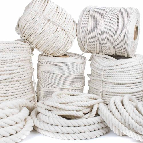 GOLBERG Twisted 100% Natural Cotton Rope - White Cotton Rope - (5/32 Inch x 25 Feet)