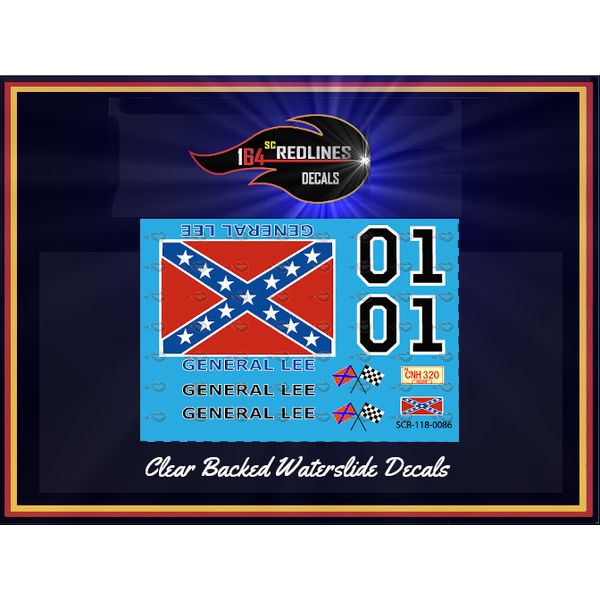 1/18 'General Lee' Decal Set SCR-118-0086