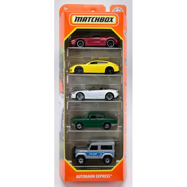 Matchbox Autobahn Express 5 Pack, 1:64 Scale Vehicles
