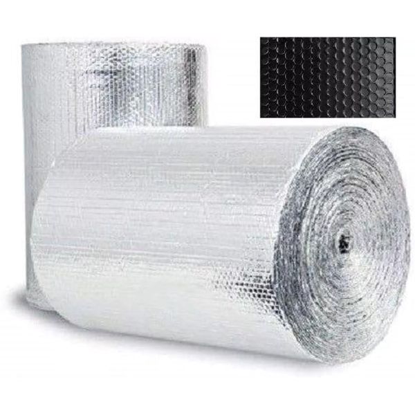Reflective Black Reflective Bubble Spiral Duct WRAP HVAC Insulation Roll 6" X100'