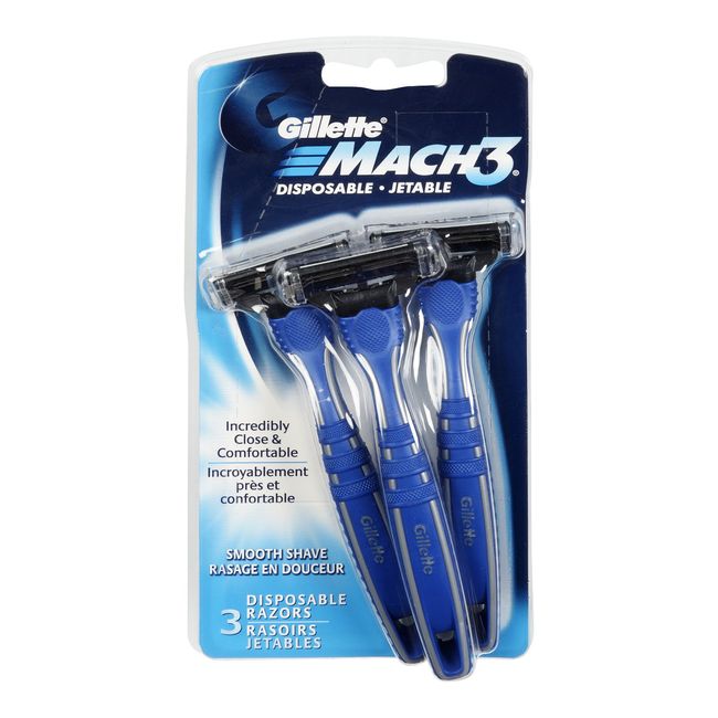 Gillette Gillete Mach 3 Smooth Shave Disposable Razor, 3 Count