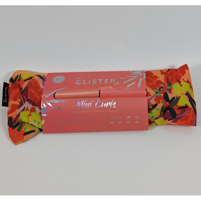 Glister Mini Curls Grapefruit Mini Travel Clip Hair Curler + Designer Bag NEW