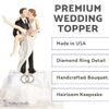 Funny Sexy Over the Threshold Rhinestone Rings Wedding Cake Topper