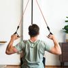 Myosource Kinetic Bands Space Saver Gym Resistance Bands Exercise Equipment for at Home Fitness Workout | Resistance Band Wall Anchor with 1 Rail, 1 Rail Car (4 Resistance Bands, 1 Set of Handles)