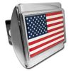 American Flag USA Chrome Metal Hitch Cover