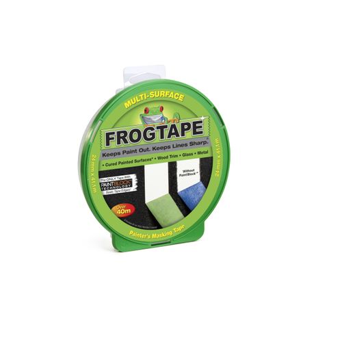 Frog Tape Green Multi Surface Painters Masking Tape 24mm x 41.1m Hanging Pack. Indoor painting and decorating for sharp lines and no paint bleed