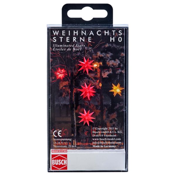 DISC Iluminated Christmas Red Star Decorations
