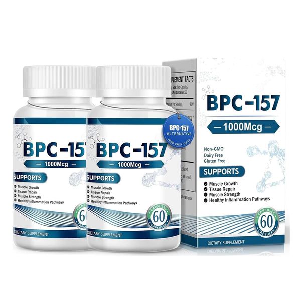 DEJIN BPC 157 Pro - BPC 157 Peptide Capsules, Non-GMO, Gluten-Free, 1000mcg Supplement (2 Bottles)