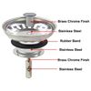 Qrity 73mm Kitchen Sink Strainer Plug, Strainer Waste Plug Stainless Steel Kitchen Sink Strainer Plug