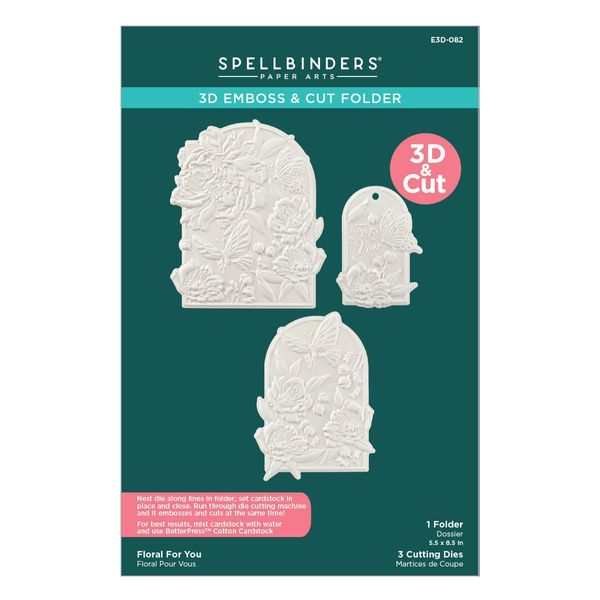 Spellbinders E3D-082 Floral for You 3D Emboss & Cut Folder from The Sealed 3D Botanicals Collection