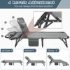 Folding Camping Cot 4-Positions Adjustable Reclining Portable Lounge Chair W/Pad