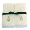 Disposable Guest Hand Towels Embossed with a Silver Christmas Tree - 50ct