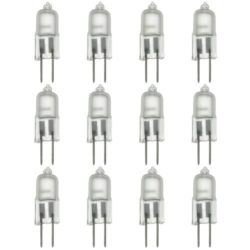 Sunlite Q20/FR/G4/12V/12PK Halogen 20W 12V Q20 Single Ended Capsule Light Bulbs, Frosted Finish, 3200K Bright White, Bi-Pin (G4) Base, 12 Pack