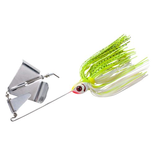 BOOYAH Buzz Buzzbait Bass Fishing Lure, White/Chartreuse Shad, 1/4 oz