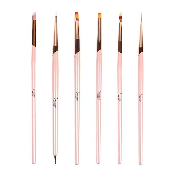 SINCERO SALON Nail Art Brushes Set, Gel Nail Polish Nail Art Design Painting Tools, 6 PCS I Premium Quality Brushes Suitable for Proffesionals And DIY I Easy To Clean