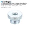 sourcing map Knurled Thumb Nuts, 18Pcs M8x1.25mm Iron Round Knobs Fasteners for 3D Printer Part, Silver Tone