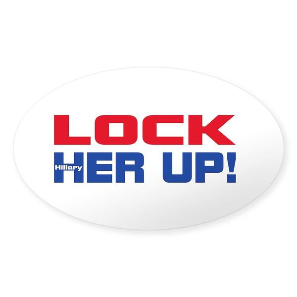 CafePress Hillary Lock HER UP Oval Car Bumper Sticker
