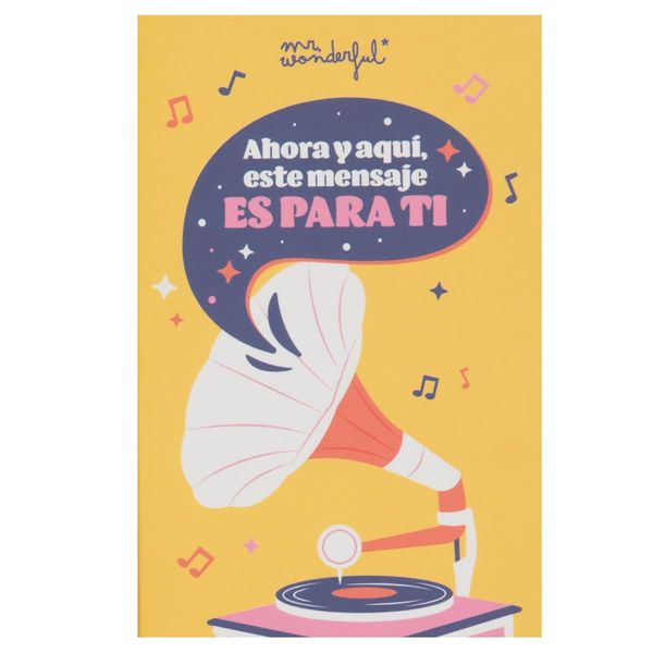 Mr. Wonderful - Postcard with audio message recorder - Now and here, this message is for you - Includes envelope