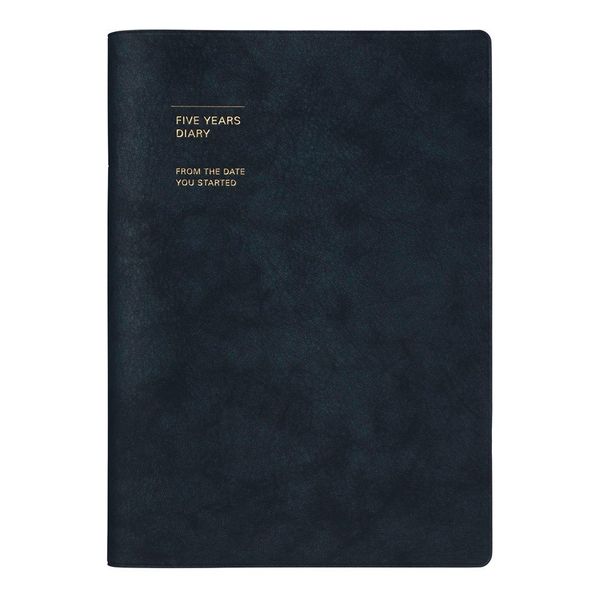 Marks CDR-FYD02-NV Notebook Diary, Year-free, Beginning in January, A5 Full Size, FYD, 5 Year Consecutive Diary, Soft Cover, Navy, Baby Care Diary, Childcare Diary, Growth Record, Children, Gift, Date Free