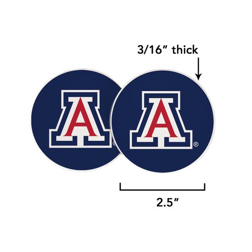 Desert Cactus University of Arizona Car Coaster UA Wildcats Absorbent Sandstone Car Cup Coasters Set of 2 (Design A)