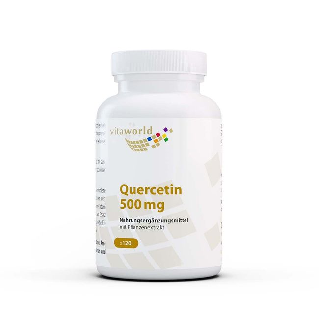 3er Pack Vita World Quercetin 500 mg 3 x 120 Kapseln Vegan 100 % natürlich, Hochdosiert Rein pflanzliches Quercetin Apotheke Herstellung