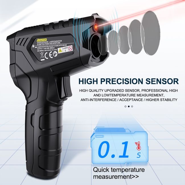 Mestek IR03A Infrared Thermometer Non-contact Temperature Meter Color LCD  Screen 