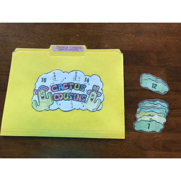 Cactus Cousins!! 3digit addition  Grade 2nd math file folder game teacher