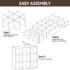 9 Cube 3 Tier Display Bookshelf Rack Toy Storage Cabinet W/ Back Panel Brown