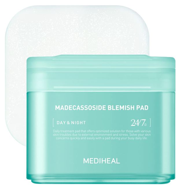 MEDIHEAL Madecassoside Blemish Pad - Square Cotton Facial Toner Pads with Centella Asiatica & Madecassoside – Anti Blemish Face Pads to Improve Uneven Skin Tone - Vegan Face Gauze Pads, 100 Pads