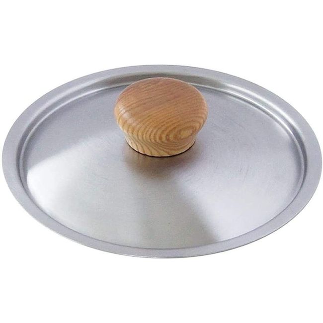 Urushiyama Metal Industrial Stainless Steel Lid for Frying Pans, 6.3 inches (16 cm), Knob, Wooden USF-16