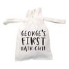 Flox Creative White Organic Drawstring Pouch Personalised First Haircut Bag