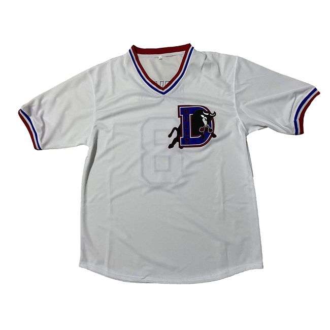 RUHAO Bull Durham Nuke' LaLoosh 37 Crash Davis 8 Durham Movie Baseball Jersey White Stitch (8 Crash Davis White, X-Large)