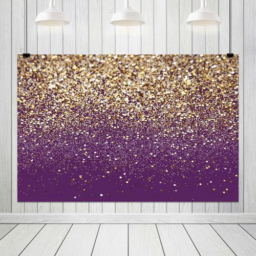 ZJRBJB 10x8ft Violet and Gold Glitter Party Backdrop for Graduation Birthday Bokeh Backdrop Wedding Prom Bridal Shower Photography Background Sparkle Glitter Golden Party Decoration